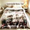 Gnome Theme Custom Blanket Personalized Name & Text Customized Soft Warm Throw Blanket Home Decor