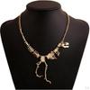 Antique Dinosaur Skeleton Choker Necklace Collar Biker Men Jewelry