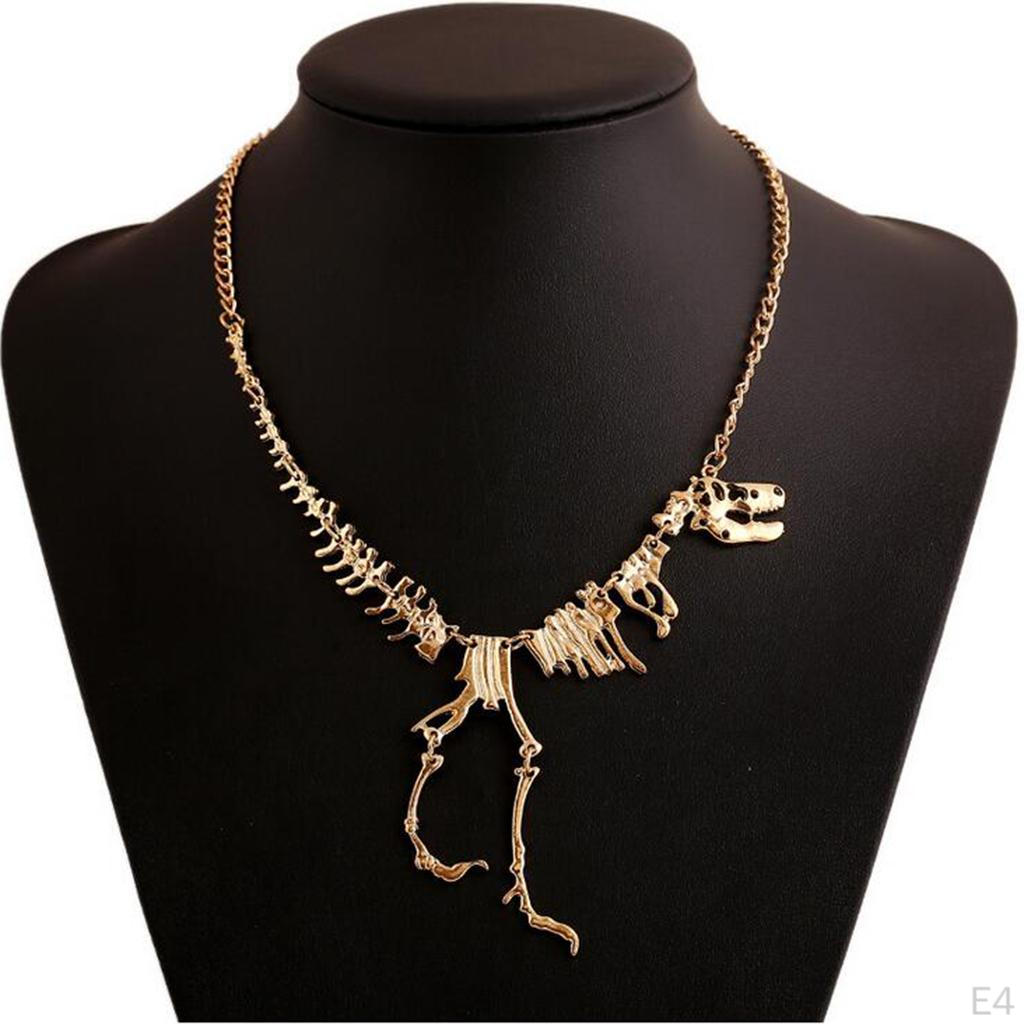 Antique Dinosaur Skeleton Choker Necklace Collar Biker Men Jewelry
