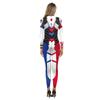 Damen Party Bedruckter Jumpsuit Superheld Halloween Karneval Performance Bodysuits Verkleiden Clowm Cosplay Kostüm