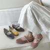 IPPEUM Women Ballet Flats Suede Round Toe Ballerinas Shoes Mujer Buckle Straps Mary Janes Shoes