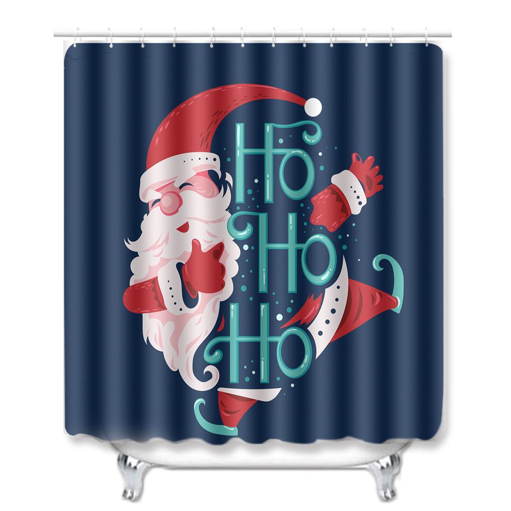 Christmas Toilet Four-Piece Floor Mat Bathroom Non-Slip Door Mat Shower Room Absorbent Carpet