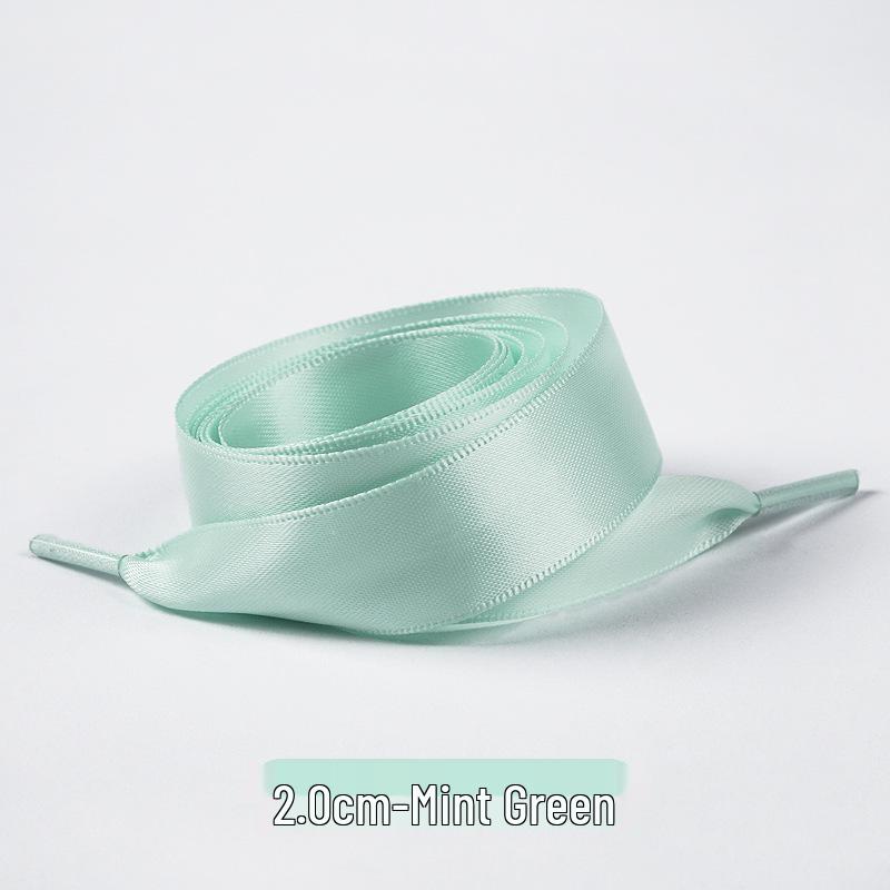 Candy Color Double-Sided 2cm Silk Shoelaces for Casual Shoes & Air Force 1