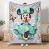 Minnie Mouse Butterfly Fantasy Flannel Blanket Super Soft Warm Cozy Blanket For Sofa Bed Office Travel Allseason Home Decor Gift