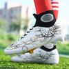 Fußballschuhe für Herren Teenager Erwachsene Professionelle High-Cut Stollen Sternenhimmel-Print Fußballschuhe Zweifarbig Zapatillas Hombre