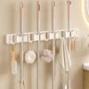 Removable Wall Mounted Mop Rack Adjustable Spacing Mop Broom Holder Mop Storage Clips  Bathroom