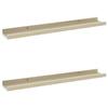 VidaXL Étagères murales 2 pcs Blanc et chêne Sonoma 60x9x3 cm