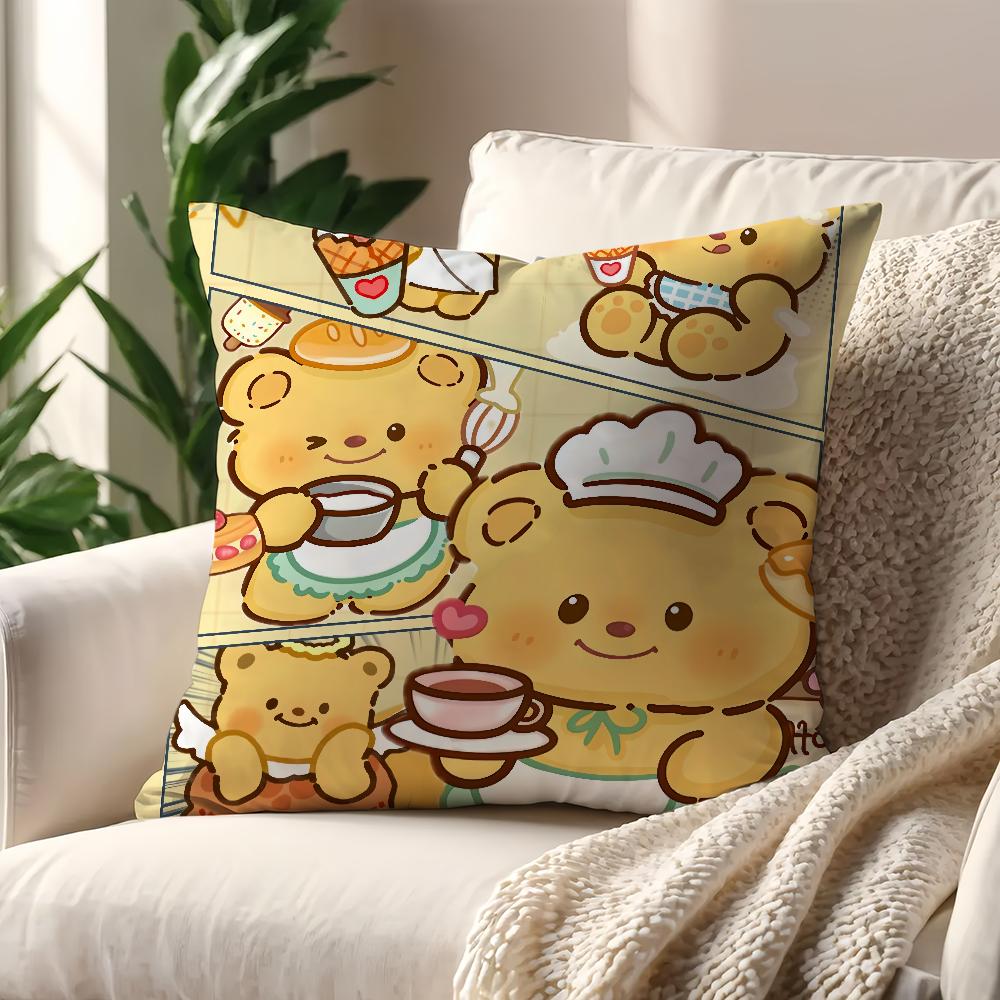cartoon cute Butterbear cushion cover For Pillow Printing Sofa Decoration Home Car Room Coffee Shop Office Nordic Simplicity