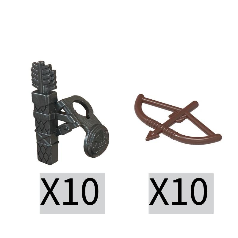MOC Medieval Building Blocks Character Parts Model Toy Castle Knight Soldier Sword Bow Armor Shield Spear Piercing Parts Bricks