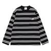 Mens Striped Color Block Long Sleeve T Shirt Loose Fit Casual Street Style