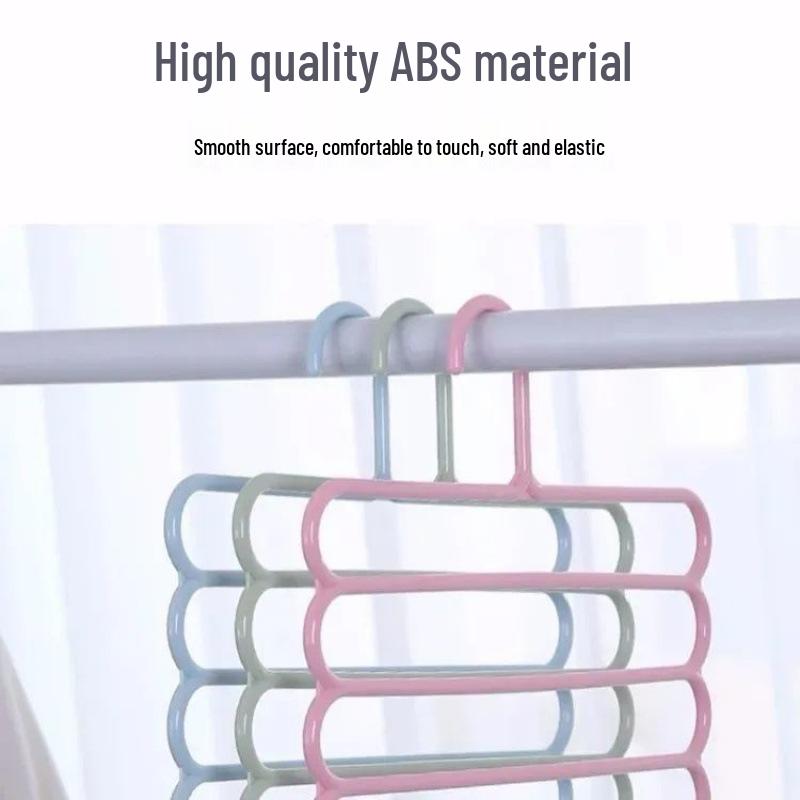 Five-Layer Anti-Slip Multi-Functional Clothes and Pants Hanger for Dormitory Wardrobe