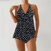 2025 Polka Dot Plus Size European & American Tankini Bikini Set