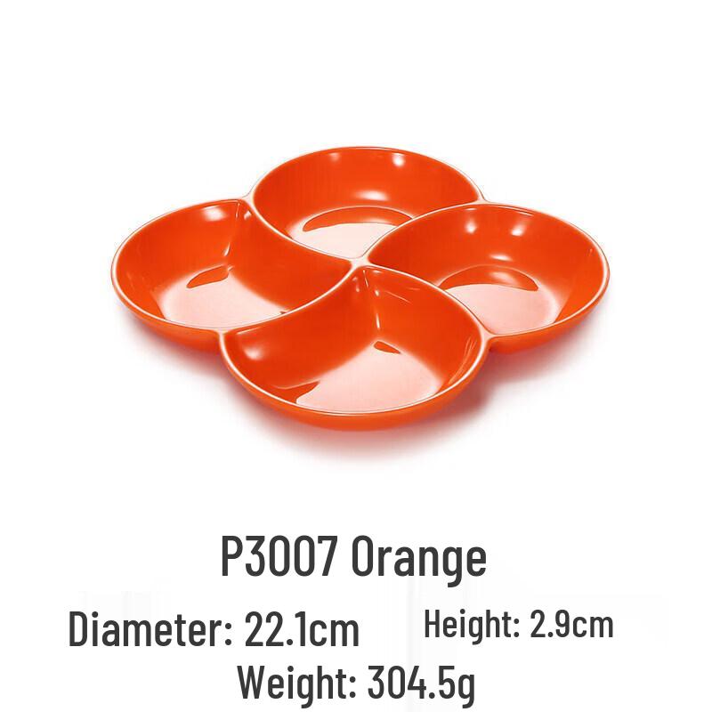 Melamine Four-Compartment Snack & Fruit Plate