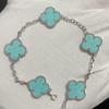 Nuova Versione Bracciale Quadrifoglio Cinque Fiori Agata Rossa Naturale Madreperla Bianca Bracciale da Donna Bracciale Laser