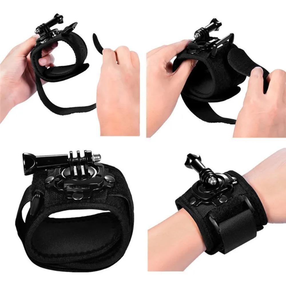 360 Degree Rotation Wrist Hand Strap Mount For GoPro 13 12 11 10 9 DJI Osmo Action 5 Pro 4 Adjustable Portable Camera Glove Shooting Accessories