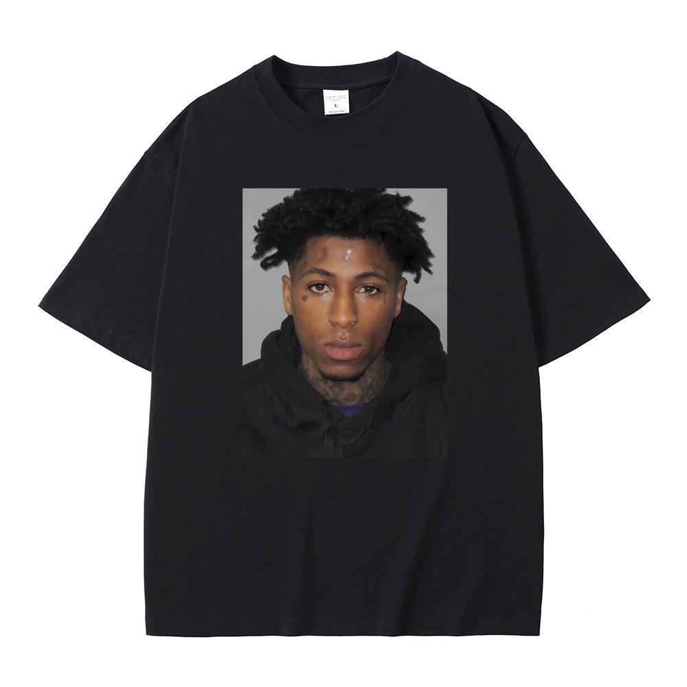 Rapper Youngboy Never Broke Again Mugshot T Shirt Men Women Hip Hop Vintage T-shirt Men's Pure Cotton Tees Male Oversized Tshirt