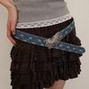 Sequins Wide Belt Y2K Denim Waistbands Simple Butterfly Belt  Female/Girls