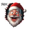 Funny Holiday Party Decorations Santa Toilet Sticker, Christmas Lid Decal, Self-Adhesive, 3D Festive Tank Clings Hole Waterproof PVC Wall Sticker for