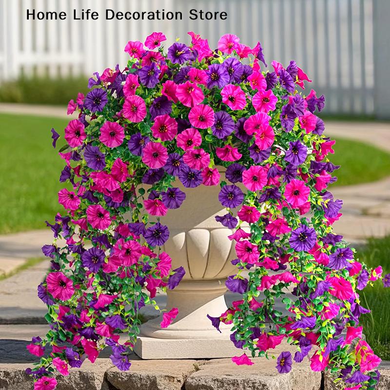 Artificial Flower Artificial Hanging Flowers and Plants Wedding Easter Decoration UV-resistant and Realistic Room Garden Decor