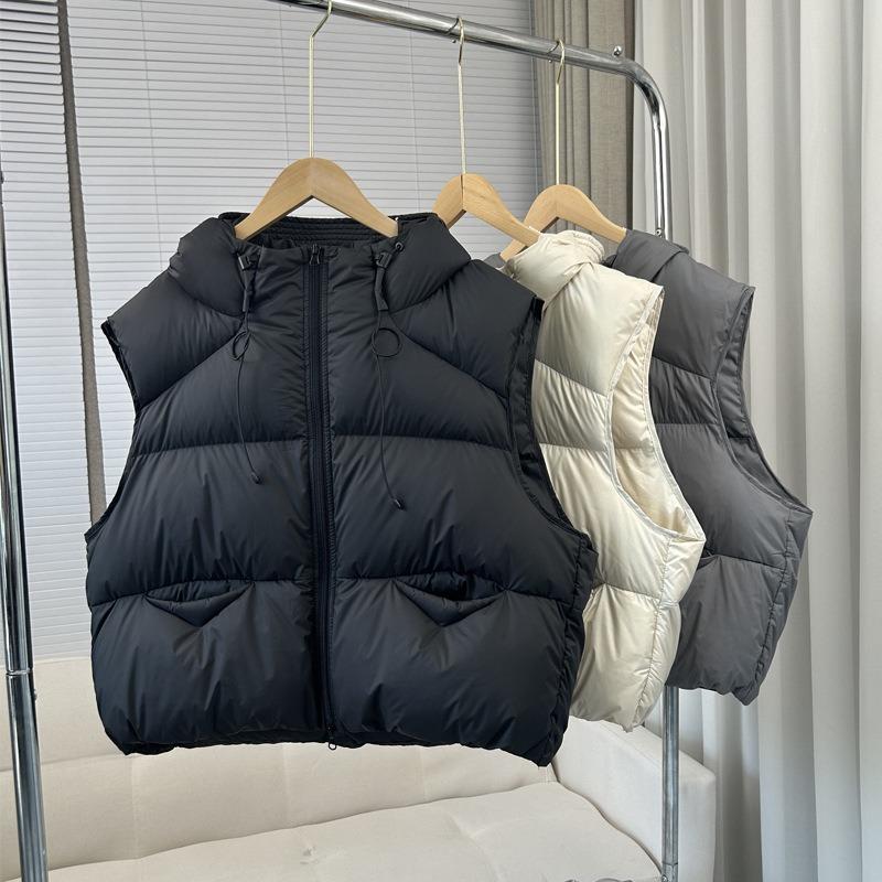 Puff Hooded Down Cotton Jacket Vest Women's Autumn New Soft Fluffy Versatile Loose Vest Women