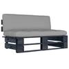 Garden Pallet Middle Sofa Black Impregnated Pine Wood
