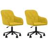 Dining Room Chairs 2 Pcs Swivel Yellow Velvet