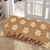 Floral Daisy Welcome Doormat Water Resistant Anti Slip Entry Mat Front Door Garden Patio Outdoor Home Decor Rug