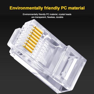 Modulární zásuvka 3PCS Cat6 8P8C RJ45 pro síť LAN CAT5 Cat6 Vysoce kvalitní zástrčky ethernetového kabelu RJ45 Modulární konektory adaptéru