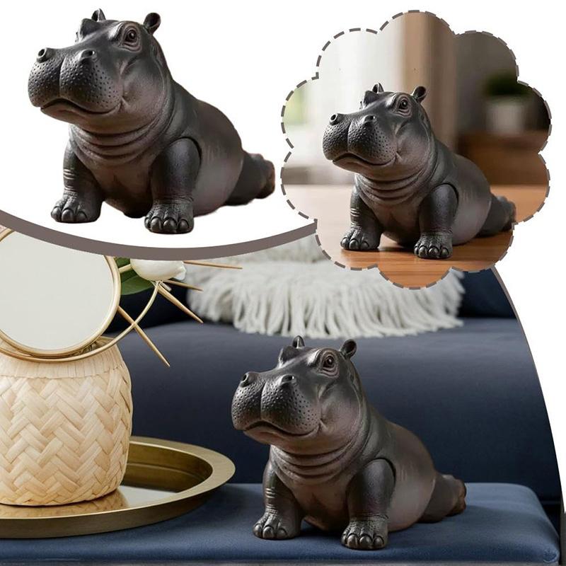 Yoga Master Hippo Statue Handcrafted Resin Hippopotamus Figurine Hippo Figurine Yoga Statue Meditation Hippopotamus For Home