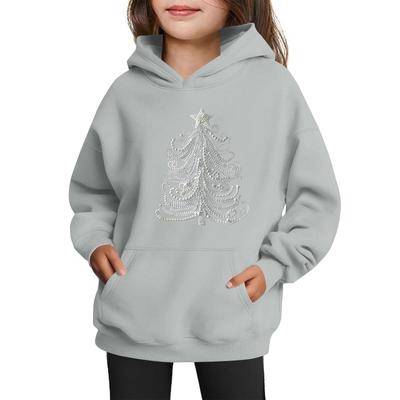 Sweatshirts For Teen Girls Hoodies Long Sleeve Drawstring Pullover Cute Printed Oversized Hoodie Christmas