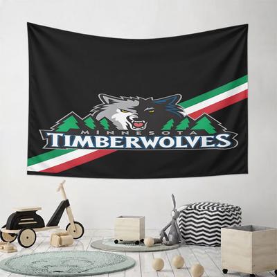 Minnesota Timberwolves Logo Banner Pattern Wall Hanging Tapestry Decorative Tapestry Home Decor for Bedroom and Living Room