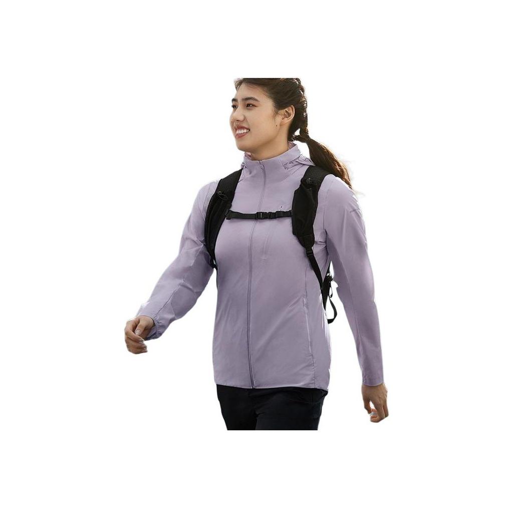 Anta Champion Outdoor Series Solid Color Zip-Up Hooded Comfortable Breathable Jacket Women Jacket Gray-Mist-Purple 162520612-1