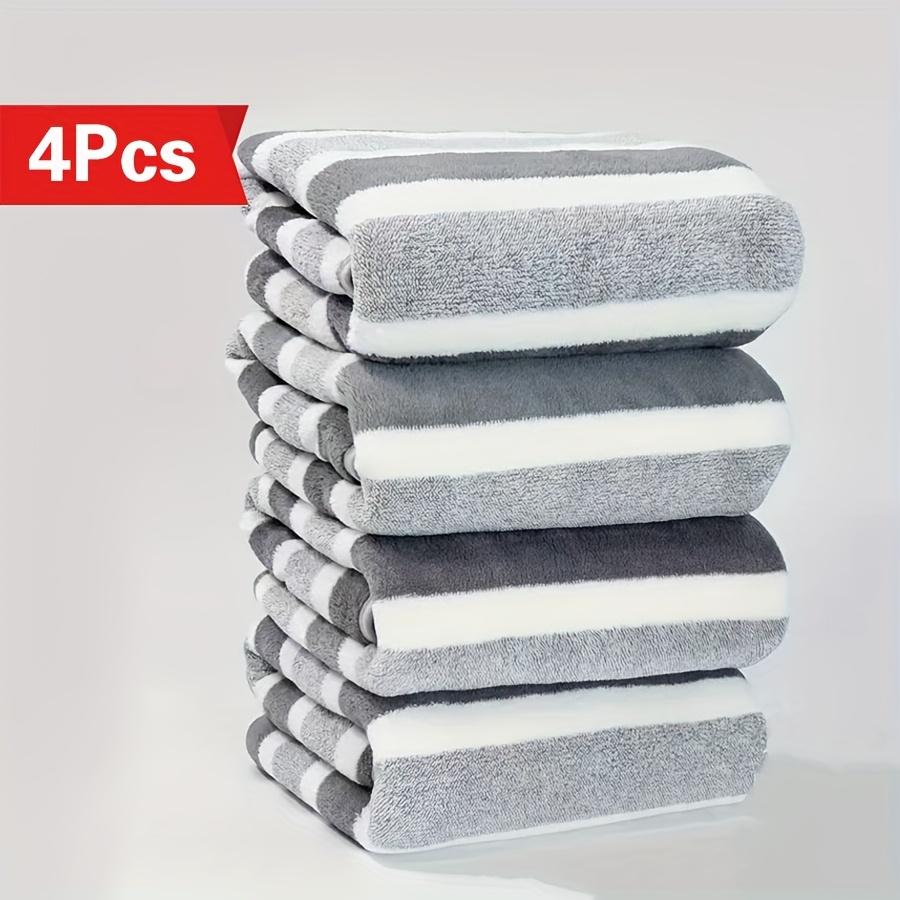 4 Pcs Premium Lightweight Towel Set Super Soft Highly Absorbent Lint-Free 13.78x29.53inch for Bathroom Camping Beach Halloween