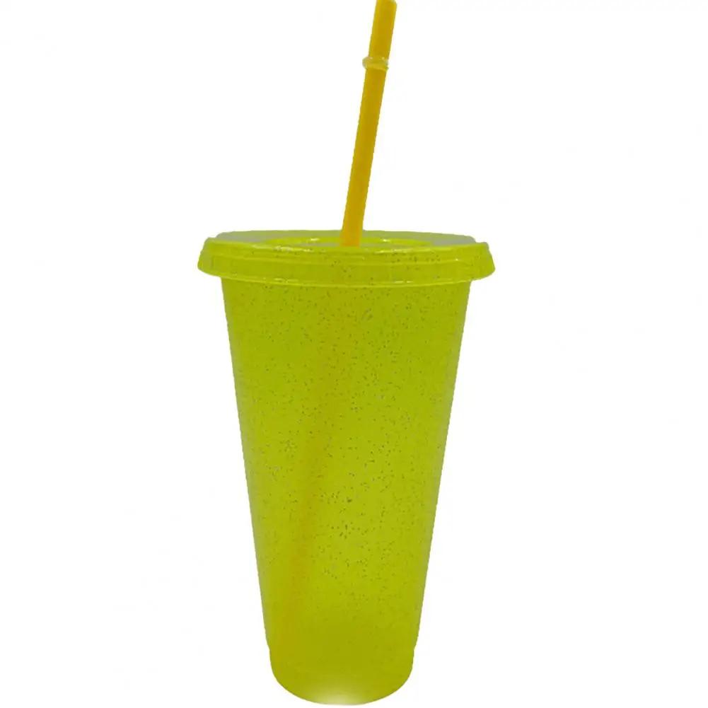 480/700ML Sequin Glitter Straw Cup Plastic Cup with Lids and Straws Reusable Coffee Cups Mugs Bubble Tea Cup Party Bar Drinkware