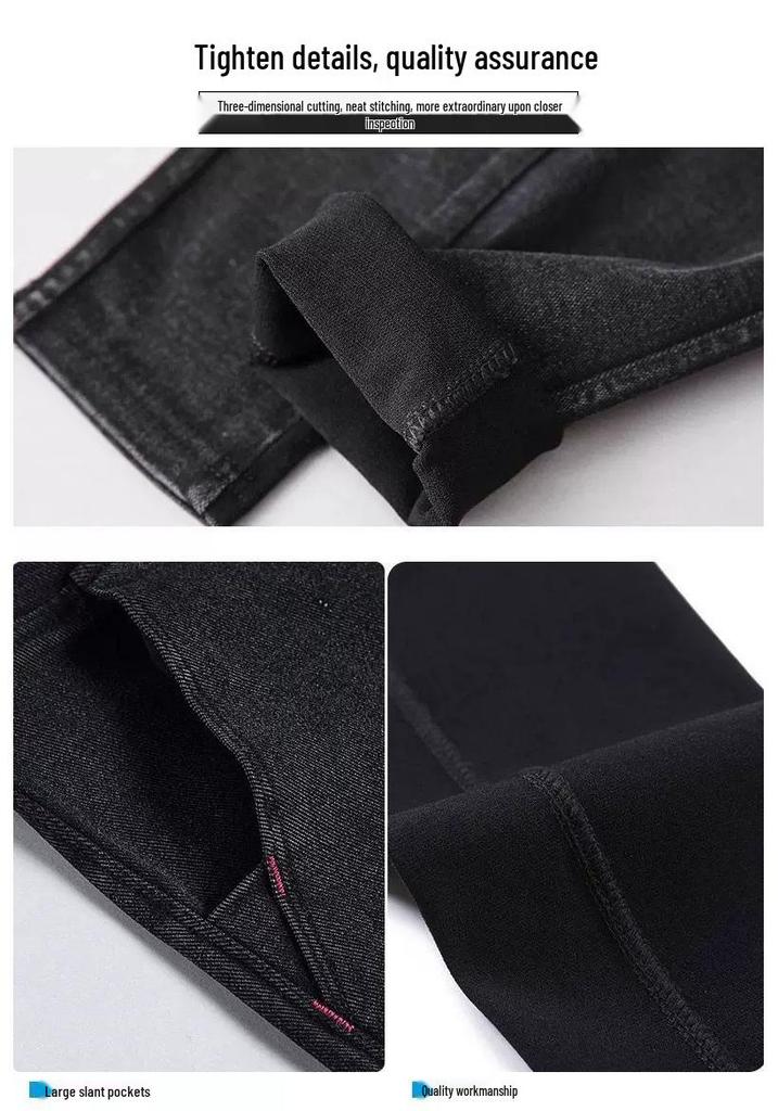 Women's Black Velvet Plus Size Petite Skinny Leggings for Autumn/Winter 2025