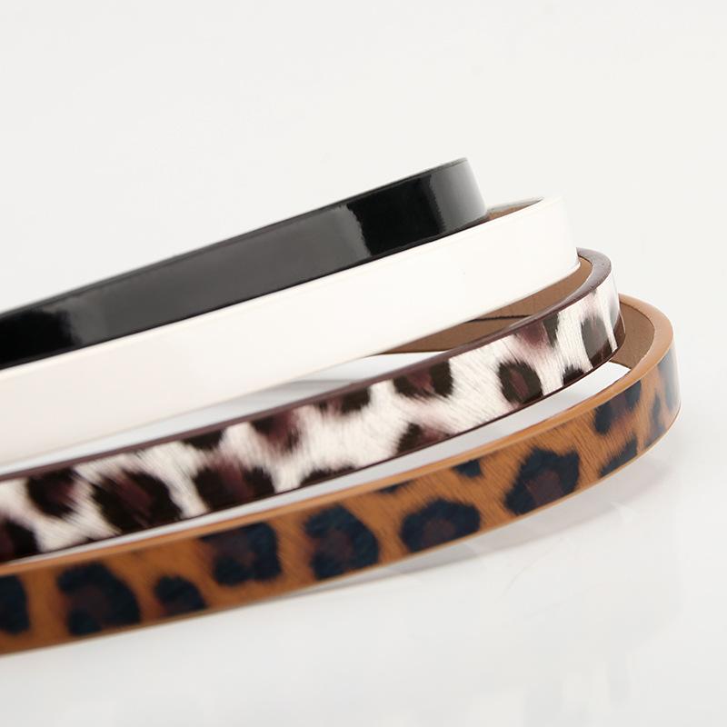 New Leopard Print Color Fashionable and Versatile Women's Fine Belt with Alloy Pin Buckle Pairs Well with Sweater, Dress and Suit Decorative Straps