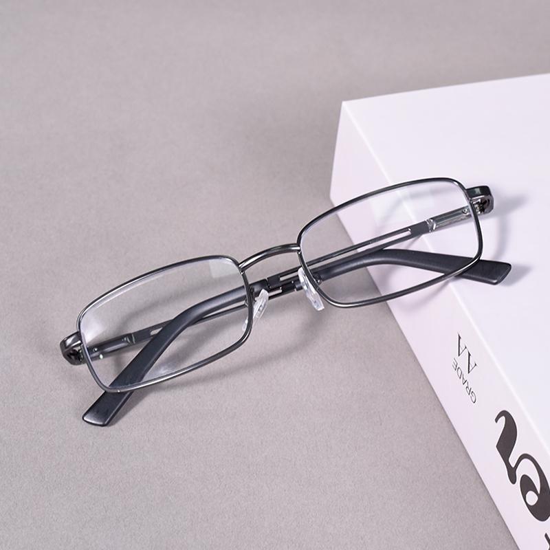 

Men Oversize Reading Glasses Blue Light Blocking Prescription Glasses Eyewear Metal Titanium Eyeglasses Frame For Business+100 +1.0