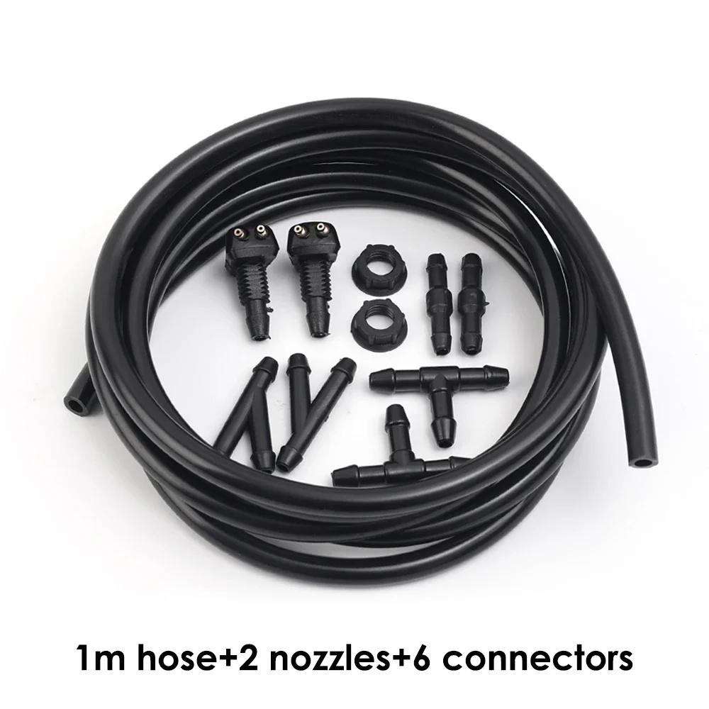 Universal Auto Car Windshield Washer Hose Wiper Blade Pipe Jet Spray Nozzle Water Fluid Tube Joiner Connector Replacement Kit