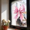 Yousheng Large Pink Red Bow Window Clings Valentine's Day Window Decals Cute Reusable Static Sticker for Wedding Anniversary Party Home Glass Door