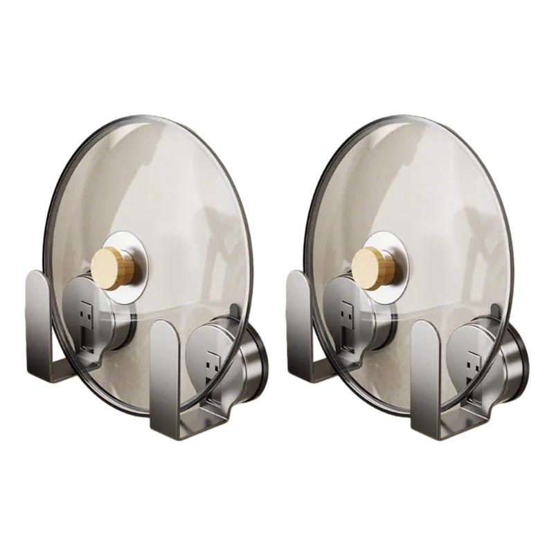 

Pot Lid Organizers 2Pieces Wall Mountable Holders Portable for Efficient Kitchen Storage Solution and Easy Access