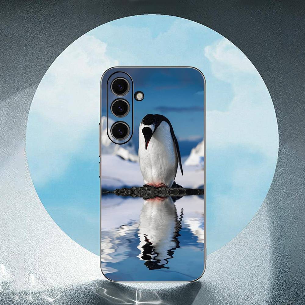 Lovely Penguin For Samsung Galaxy S23 S24 S25 Ultra S22 Plus S21 Black Soft Case Waterproof Soft Case