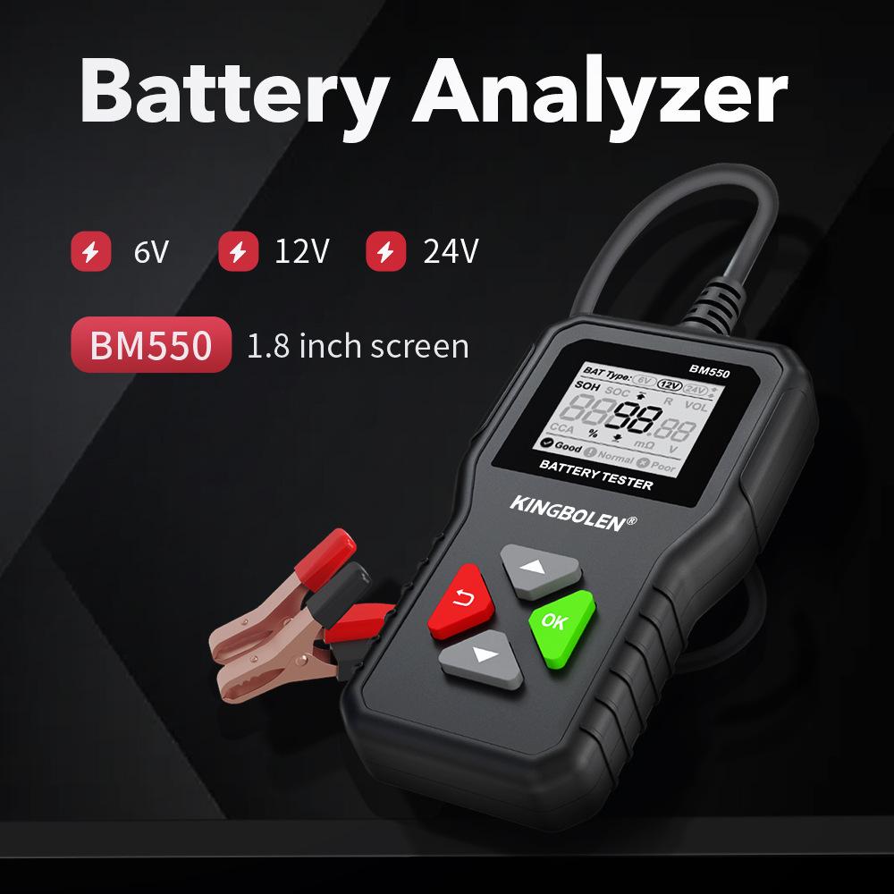 BM550 Multifunctional Battery Tester for 6V/12V/24V Vehicles with Intelligent Digital Display