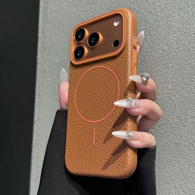 Matt Litschi Muster Magnetische Handyhülle Für iPhone 17 Air 16 16E 15 14 13 12 11 Pro Max Plus Für Magsafe TPU Weiche Hülle