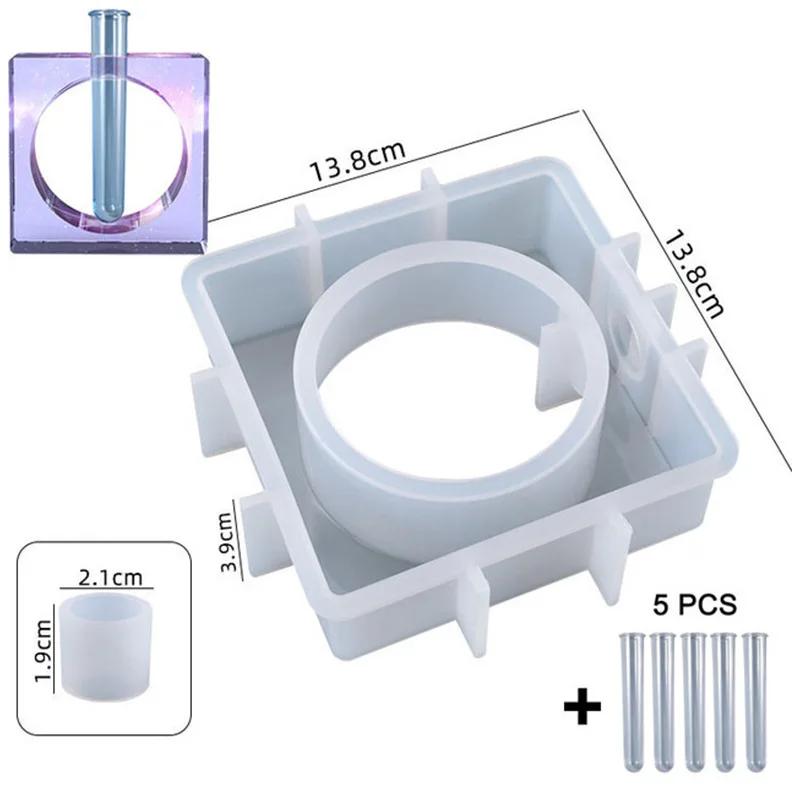 1 Stück Epoxidharz Kristallkleber Form Oval Quadrat Hydrokultur Reagenzglas Blumen Anzucht Tischvase Silikonform Epoxidharz Formen