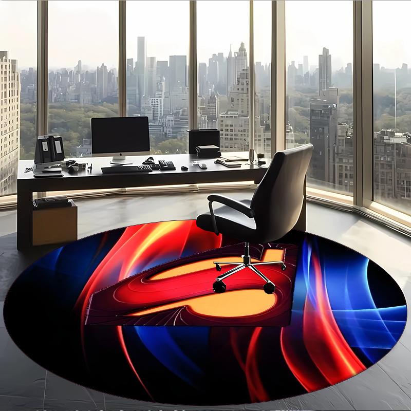 Superuomo (19) Tappeto Rotondo per Ufficio Tappeto Decorativo per Pavimento per Ufficio Camera da Letto Soggiorno e Spazio Domestico