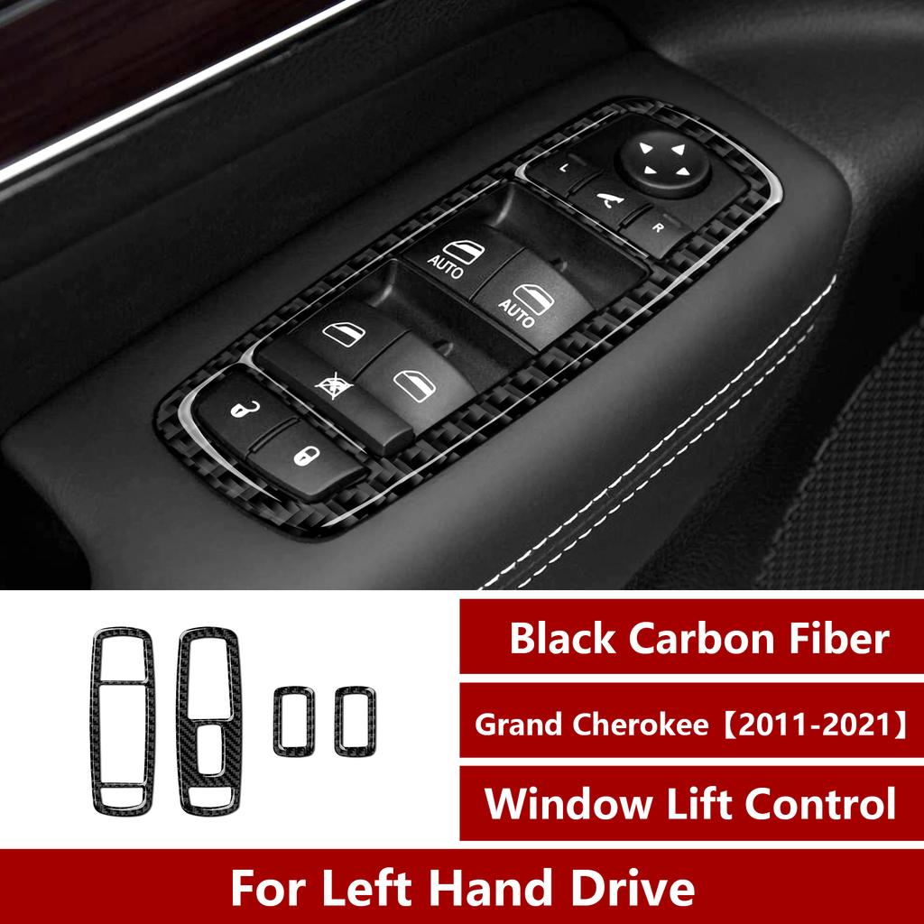 Carbon Fiber for 2011- Jeep Grand Cherokee Accessories Window Lift Control Switch Cover Trim Decals Interior
