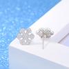 Ice Flower Silver-plated Women's Simple Zircon Temperament Retro Korean Version Snowflake Stud Earrings Silver Jewelry Earrings