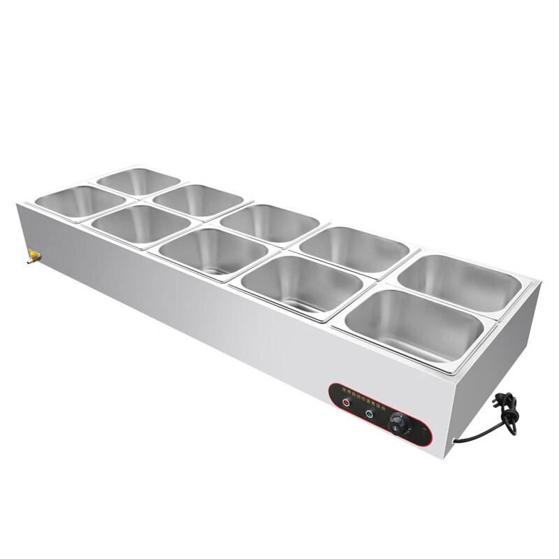 JPHZNB Commercial Countertop Food Warmer - 10 Pan Bain Marie