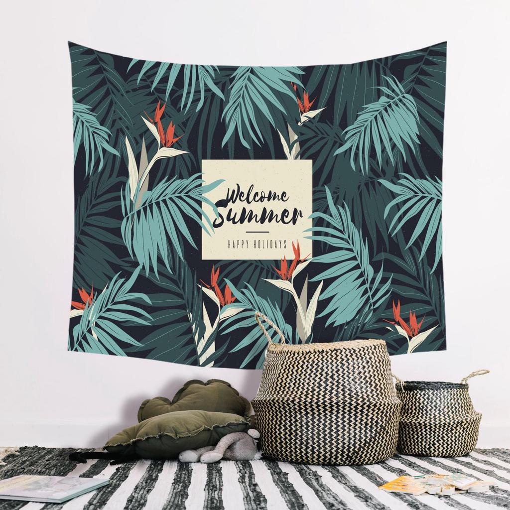 Modern Nordic Polyester Tapestry Tropical Plants Wall Hanging Decor Hot Bohemian Tapestry For Bedroom Dorm Living Room Wall Art