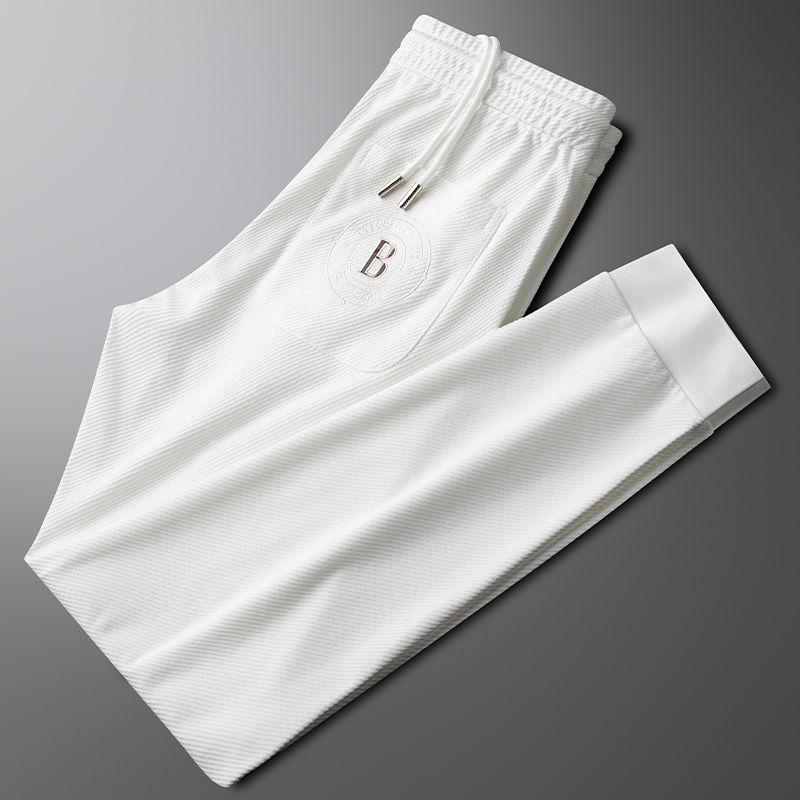 Men's European-Style Embroidered Velvet-Lined Sweatpants - Autumn/Winter Collection